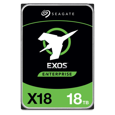 Seagate Exos X18 ST18000NM003J 2TV102-002 18TB 7.2K RPM SATA 6Gb/s 4Kn 3.5in Refurbished HDD Front View