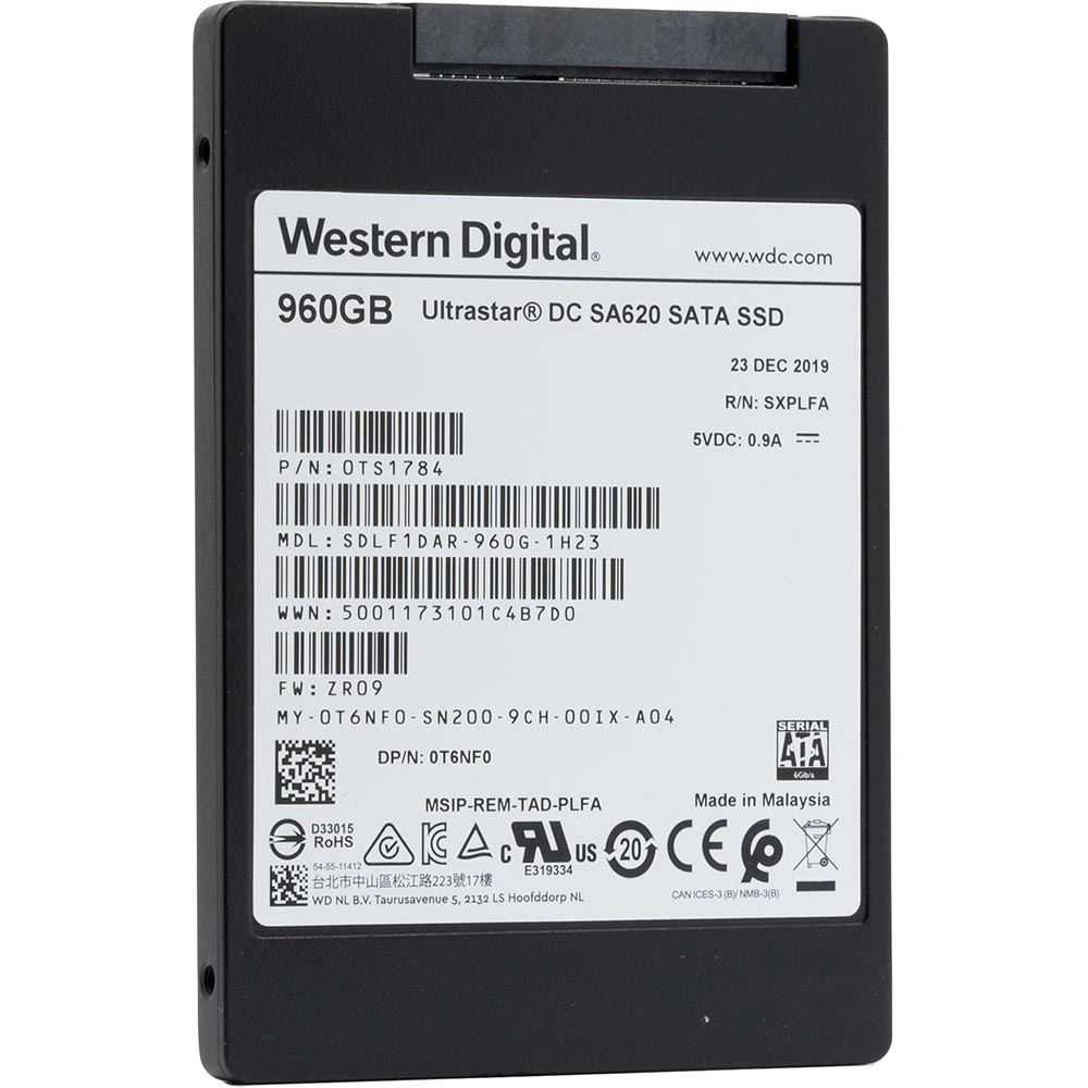 Western Digital Ultrastar DC SA620 SDLF1DAR-960G-1H23 T6NF0 960GB SATA 6Gb/s MLC 2.5in Solid State Drive