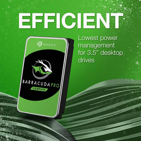 Seagate BarraCuda Pro ST8000DM0004 8TB 7.2K RPM SATA 6Gb/s 512e 3.5in Recertified Hard Drive - Efficient