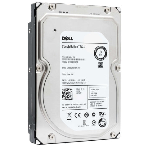 Dell Constellation ES.2 ST33000650NS CF6MF 3TB 7.2K RPM SATA 6Gb/s 512n 3.5in Hard Drive