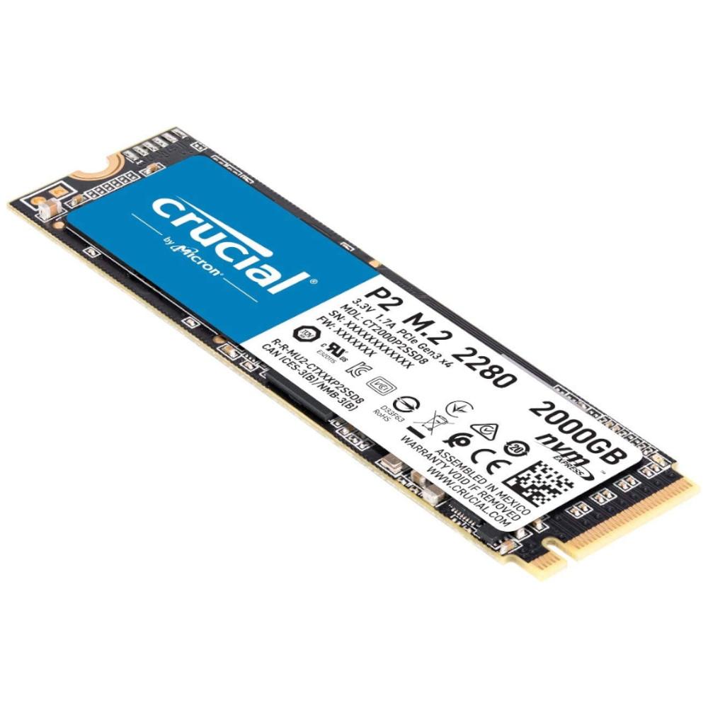 Micron Crucial P2 CT2000P2SSD8 2TB PCIe Gen 3.0 x4 4GB/s M.2in Solid State Drive