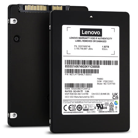 Lenovo PM883 MZ7LH1T9HMLT SSS7A06746 1.92TB SATA 6Gb/s 3D TLC 1.3DWPD 2.5in Solid State Drive