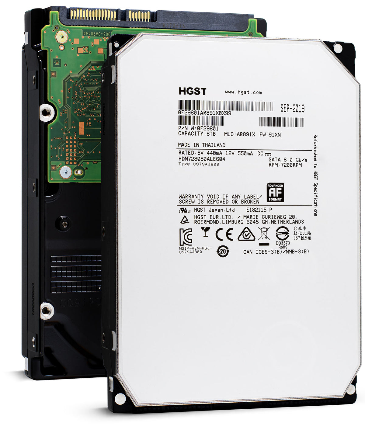 HGST Deskstar HDN728080ALE604 0F29801 8TB 7.2K RPM SATA 6Gb/s 128MB 3.5