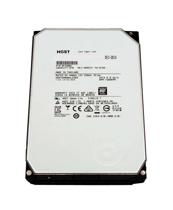 HGST Deskstar HDN728080ALE604 0F29801 8TB 7.2K RPM SATA 6Gb/s 128MB 3.5" NAS Hard Drive