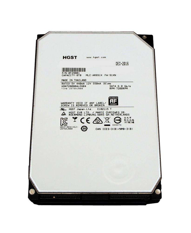 HGST Deskstar HDN728080ALE604 0F29801 8TB 7.2K RPM SATA 6Gb/s 128MB 3.5" NAS Hard Drive