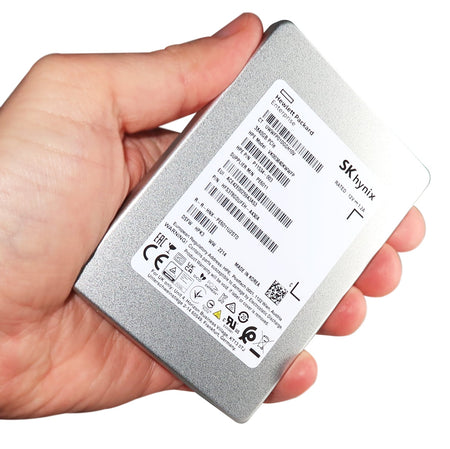 HP / SK Hynix PE6011 VK003840KWWFP 3.84TB PCIe Gen 3.0 x4 4GB/s 3D TLC U.2 NVMe 2.5in Solid State Drive - Handheld View