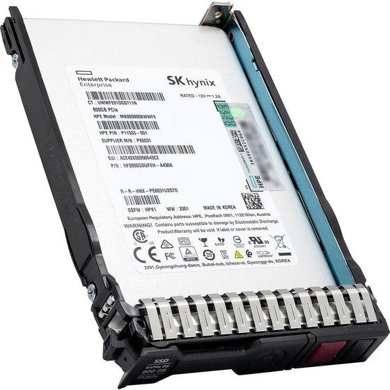 HP Gen10 P13668-B21 P11533-001 800GB PCIe Gen 3.1 x4 4GB/s Mixed Use U.2 NVMe 2.5in Solid State Drive