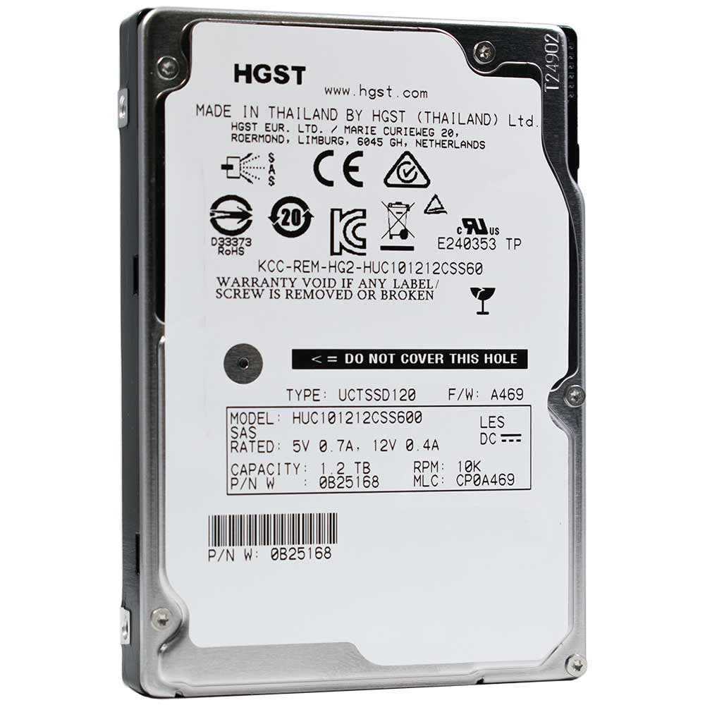 HGST Ultrastar C10K1200 HUC101212CSS600 0B25168 1.2TB 10K RPM SAS 6Gb/s 64MB 2.5" HDD