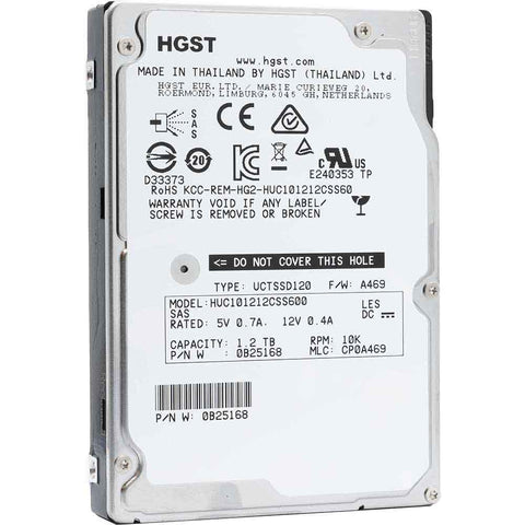 HGST Ultrastar C10K1200 HUC101212CSS600 0B25168 1.2TB 10K RPM SAS 6Gb/s 64MB 2.5" Hard Drive