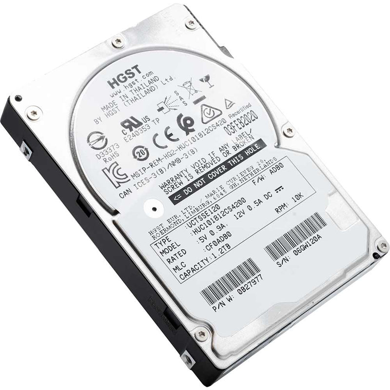HGST Ultrastar C10K1800 HUC101812CS4200 0B27977 1.2TB 10K RPM SAS 12Gb/s 512e 128MB 2.5" ISE Manufacturer Recertified HDD