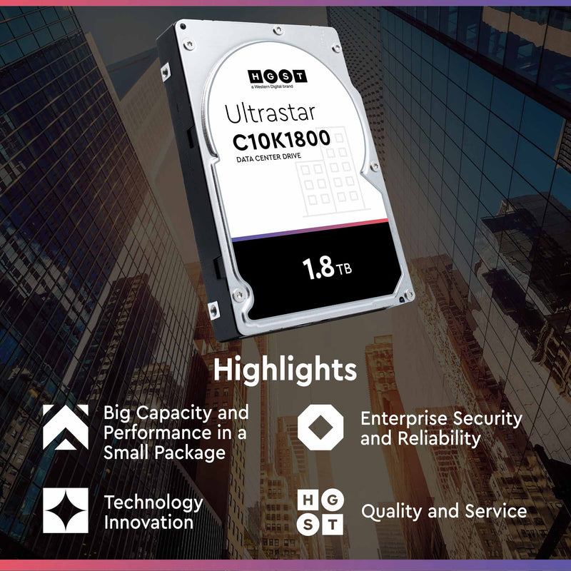 HGST Ultrastar C10K1800 HUC101818CS4201 0B30881 1.8TB 10K RPM SAS 12Gb/s 512e 128MB 2.5" TCG Hard Drive