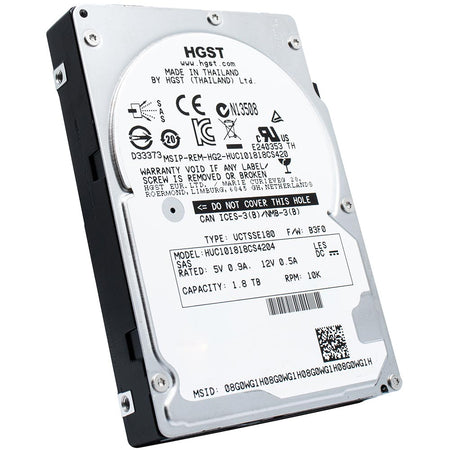 HGST C10K1800 HUC101818CS4204 0B31872 1.8TB 10K RPM SAS 12Gb/s 512e SE 2.5in Recertified Hard Drive - Product Image