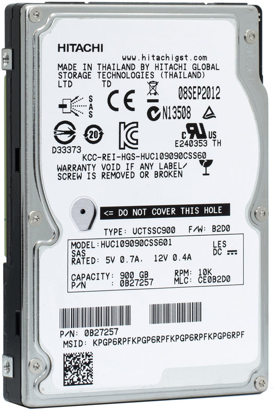 HGST Ultrastar C10K900 HUC109090CSS601 0B27257 900GB 10K RPM SAS 6Gb/s 64MB 2.5" TCG Hard Drive