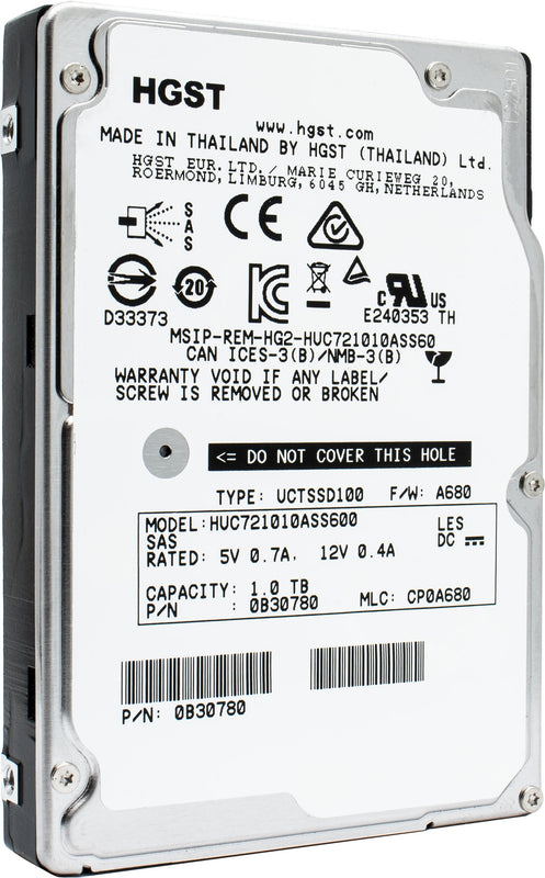 HGST Ultrastar C7K1000 HUC721010ASS600 0B30780 1TB 7.2K RPM SAS 6Gb/s 64MB 2.5" HDD