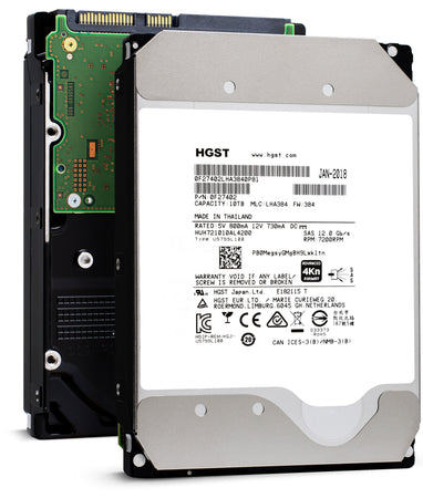 HGST Ultrastar He10 HUH721010AL4200 0F27402 10TB 7.2K RPM SAS 12Gb/s 4Kn 256MB 3.5" ISE Hard Drive