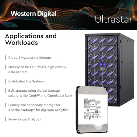 HGST Ultrastar He10 HUH721010AL4200 0F27402 10TB 7.2K RPM SAS 12Gb/s 4Kn 256MB 3.5" ISE Hard Drive