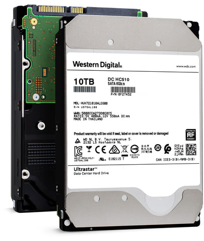 Western Digital Ultrastar DC HC510 HUH721010ALE600 0F27452 10TB 7.2K RPM SATA 6Gb/s 512e 256MB 3.5" ISE Power Disable Pin Hard Drive