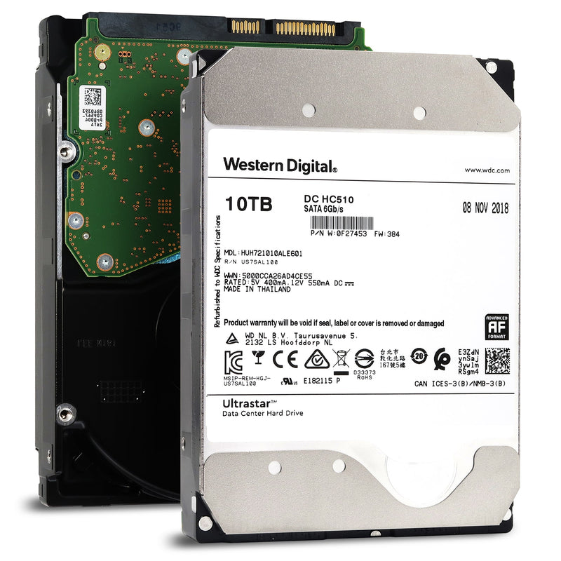 HGST Ultrastar He10 HUH721010ALE601 0F27453 10TB 7.2K RPM SATA 6Gb/s 512e 256MB 3.5" SED Power Disable Pin Manufacturer Recertified HDD