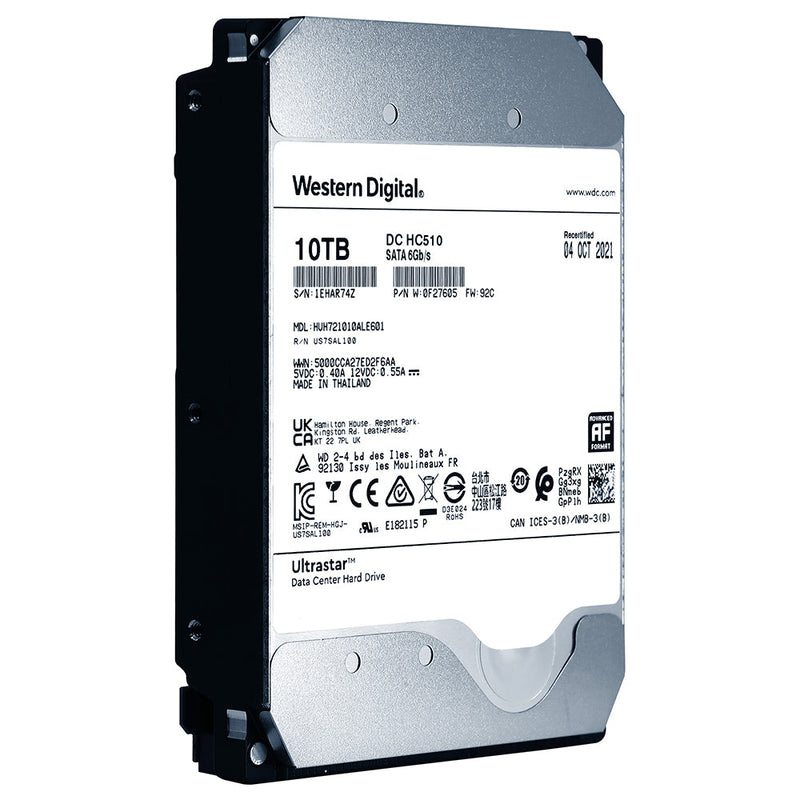 HGST Ultrastar He10 HUH721010ALE601 0F27605 10TB 7.2K RPM SATA 6Gb/s 512e 256MB 3.5" SED Manufacturer Recertified HDD