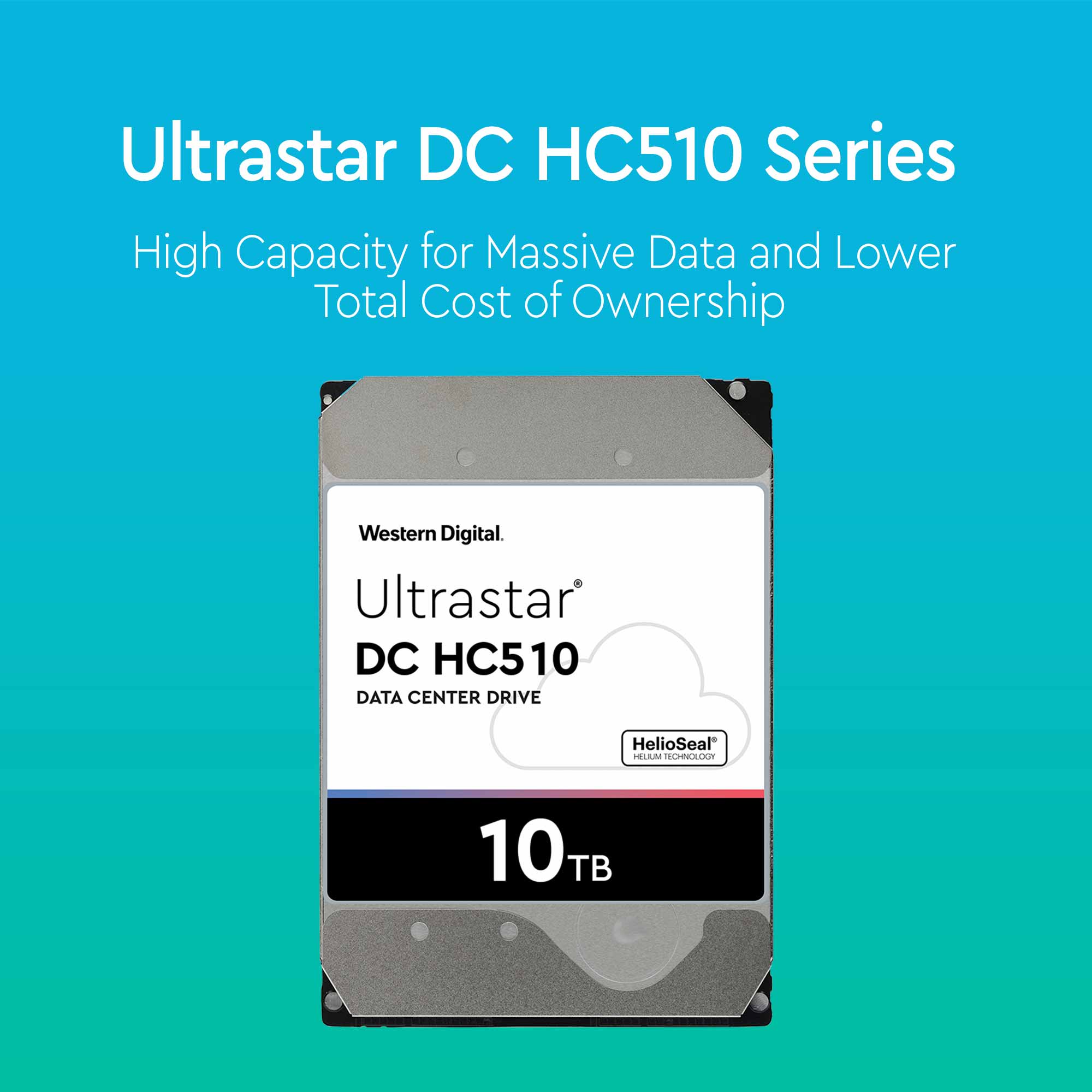Western Digital Ultrastar DC HC510 HUH721010ALE604 0F27606 10TB 7.2K RPM SATA 6Gb/s 512e 256MB 3.5" SE Hard Drive