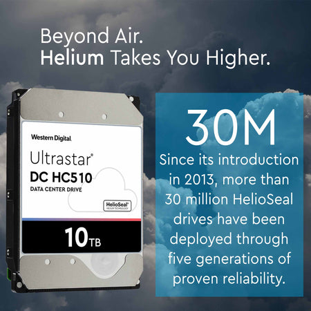 Western Digital Ultrastar DC HC510 HUH721010ALE604 0F27606 10TB 7.2K RPM SATA 6Gb/s 512e 256MB 3.5" SE Hard Drive