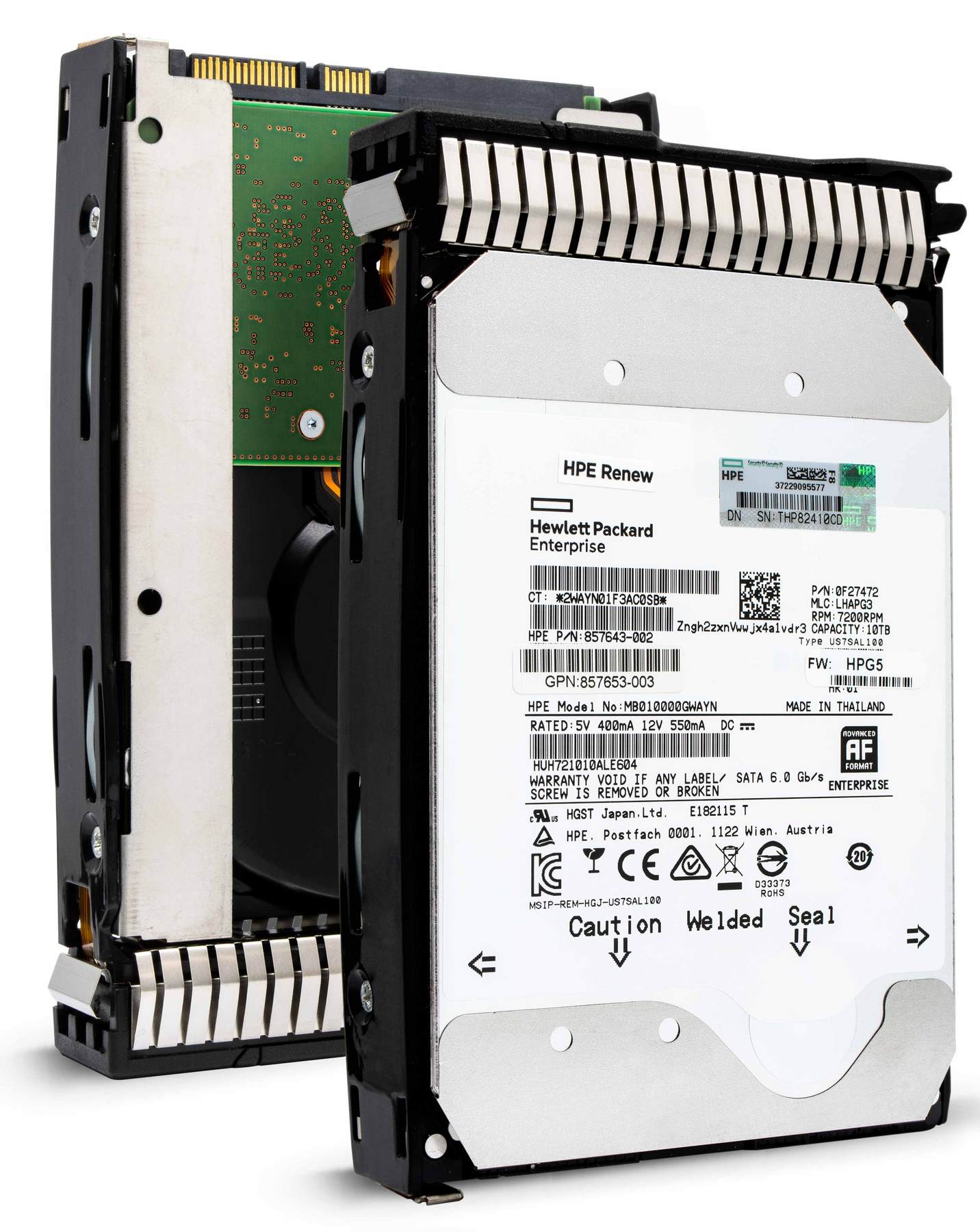 HP Gen8 857653-003 10TB 7.2K RPM SATA 6Gb/s 512e 3.5" SE HDD