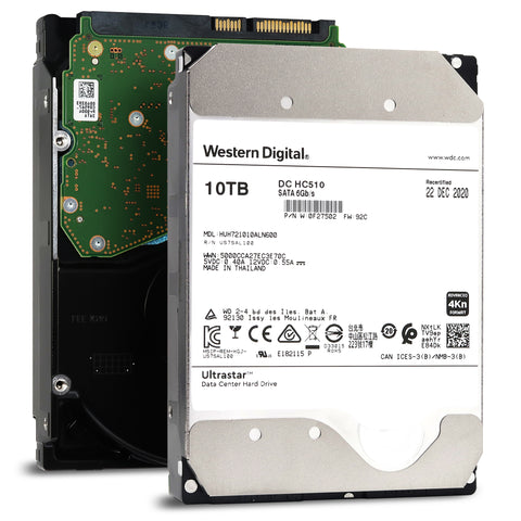 Western Digital DC HC510 HUH721010ALN600 0F27502 10TB 7.2K RPM SATA 6Gb/s 4Kn 256MB 3.5" ISE Power Disable Pin Manufacturer Recertified HDD