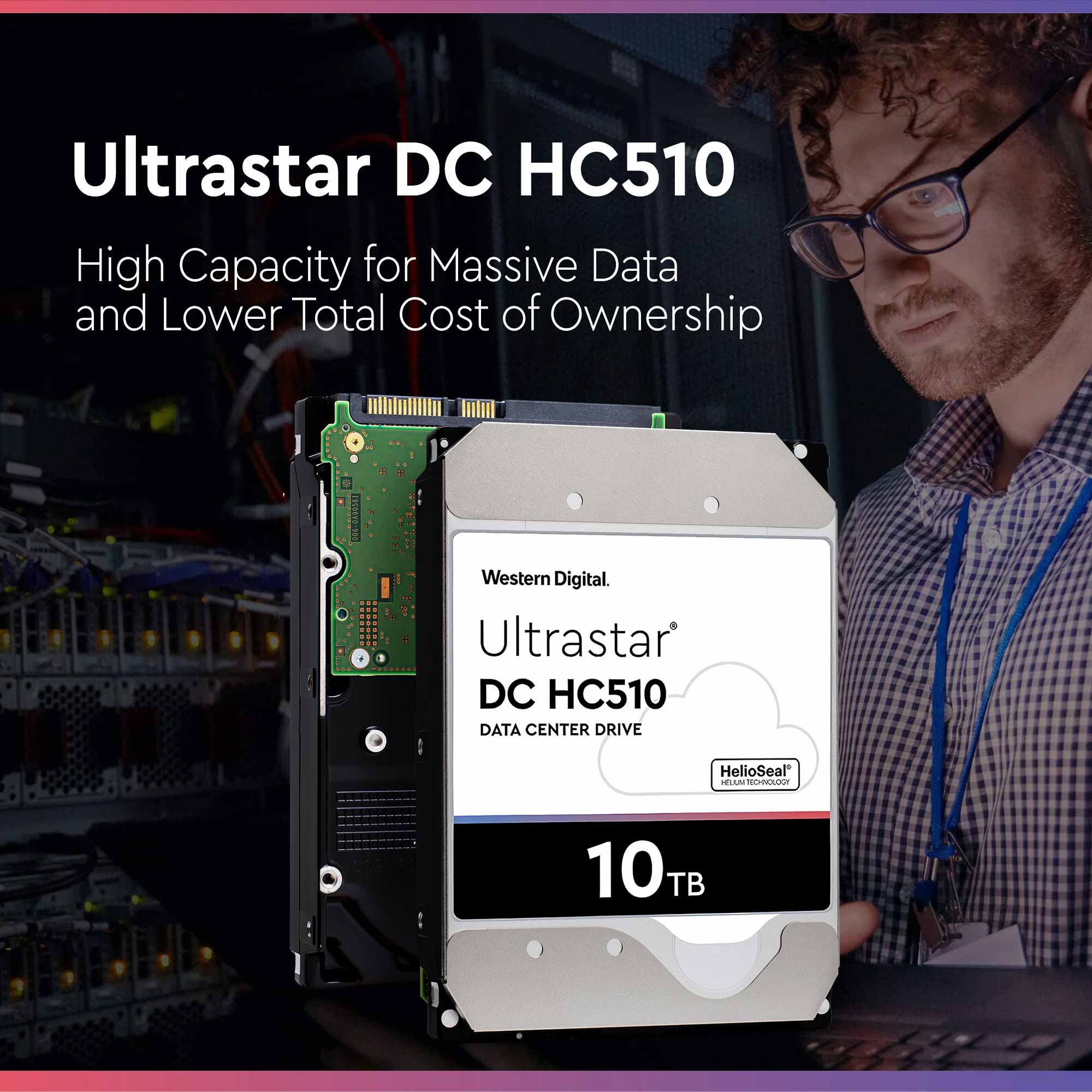 Western Digital Ultrastar DC HC510 HUH721010ALE600 0F27477 10TB 7.2K RPM SATA 6Gb/s 512e 256MB 3.5" ISE Power Disable Pin Hard Drive
