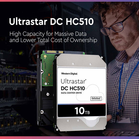 Western Digital Ultrastar DC HC510 HUH721010ALE600 0F27477 10TB 7.2K RPM SATA 6Gb/s 512e 256MB 3.5" ISE Power Disable Pin Hard Drive