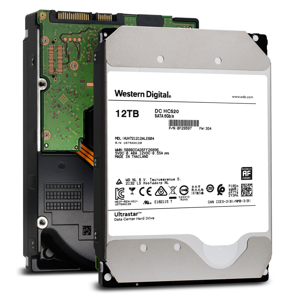 Western Digital Ultrastar DC HC520 HUH721212ALE604 12TB SATA 3.5 ...