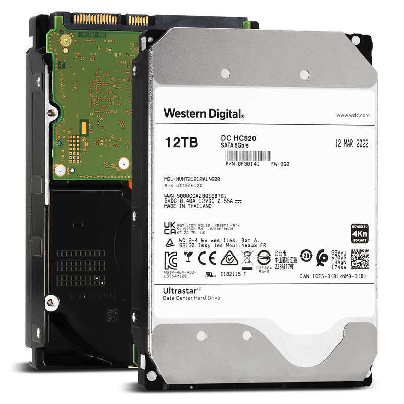 HGST / WD Ultrastar He12 / HC520 HUH721212ALN600 0F30141 12TB 7.2K RPM SATA 6Gb/s 4Kn 256MB 3.5" ISE Hard Drive