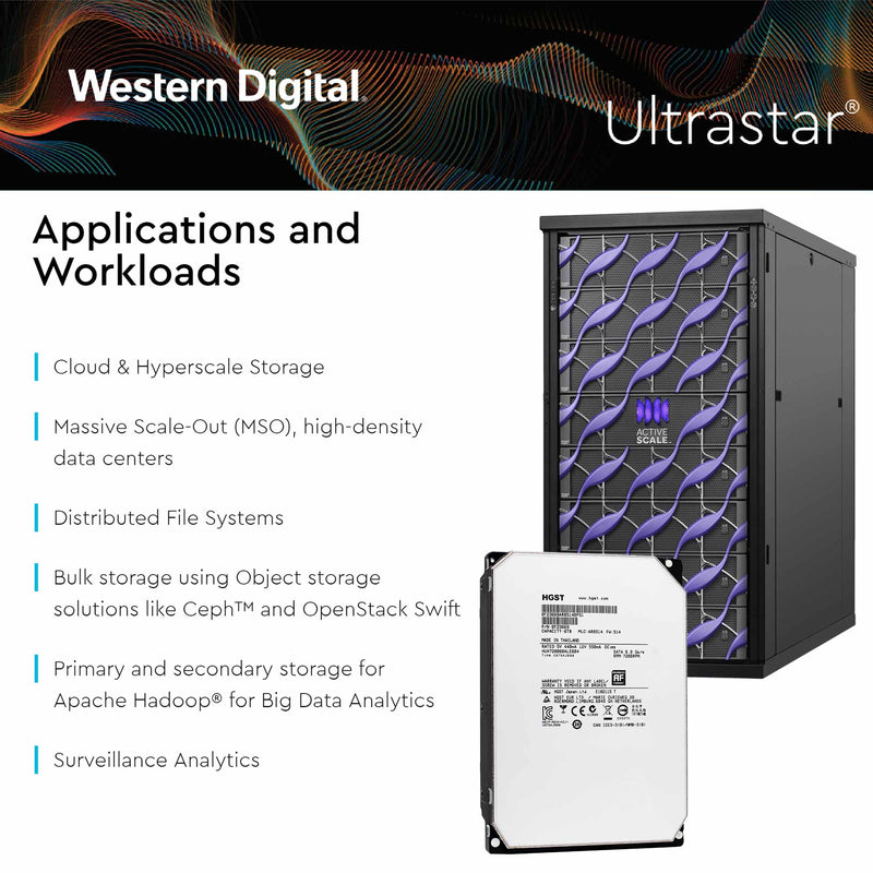 HGST Ultrastar He8 HUH728060ALE604 0F23669 6TB 7.2K RPM SATA 6Gb/s 512e 128MB 3.5" SE HDD