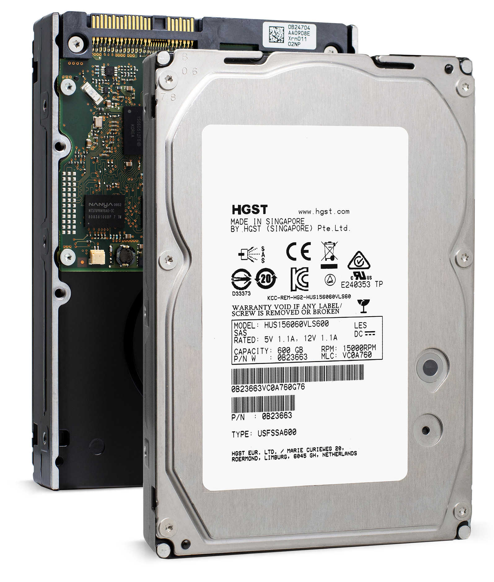 HGST Ultrastar 15K600 HUS156060VLS600 0B23663 600GB 15K RPM SAS 6Gb/s 64MB 3.5" Manufacturer Recertified HDD