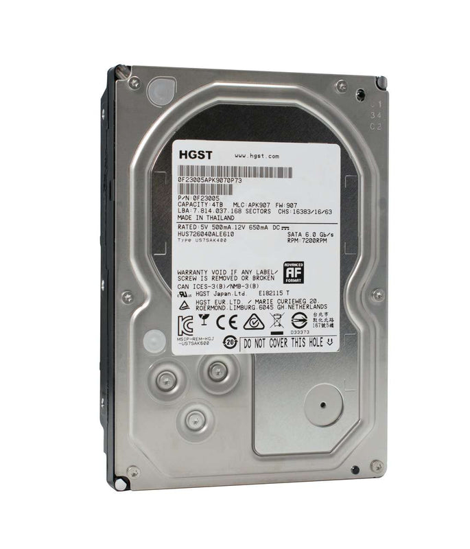 HGST Ultrastar 7K6000 HUS726040ALE610 0F23005 4TB 7.2K RPM SATA-6Gb/s 3.5" 128MB HDD with 5 Year Manufacturer Warranty