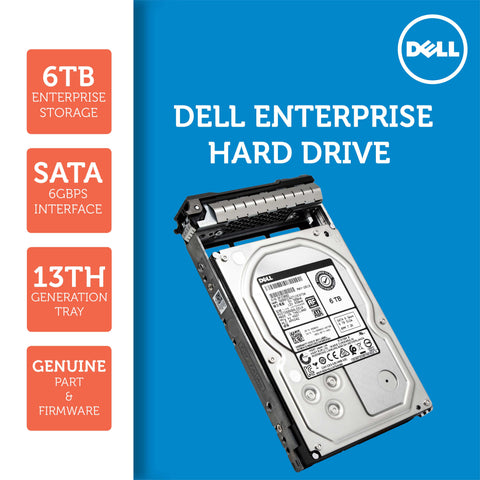 Dell G13 08Y07Y 6TB 7.2K RPM SATA 6Gb/s 512e 3.5" Hard Drive