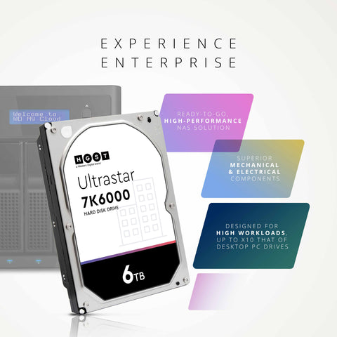 HGST Ultrastar 7K6000 HUS726060ALE614 0F23021 6TB 7.2K RPM SATA 6Gb/s 128MB 3.5" Hard Drive