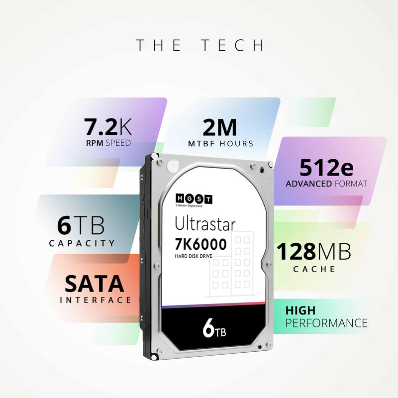 HGST Ultrastar 7K6000 HUS726060ALE614 0F23021 6TB 7.2K RPM SATA 6Gb/s 128MB 3.5" Hard Drive
