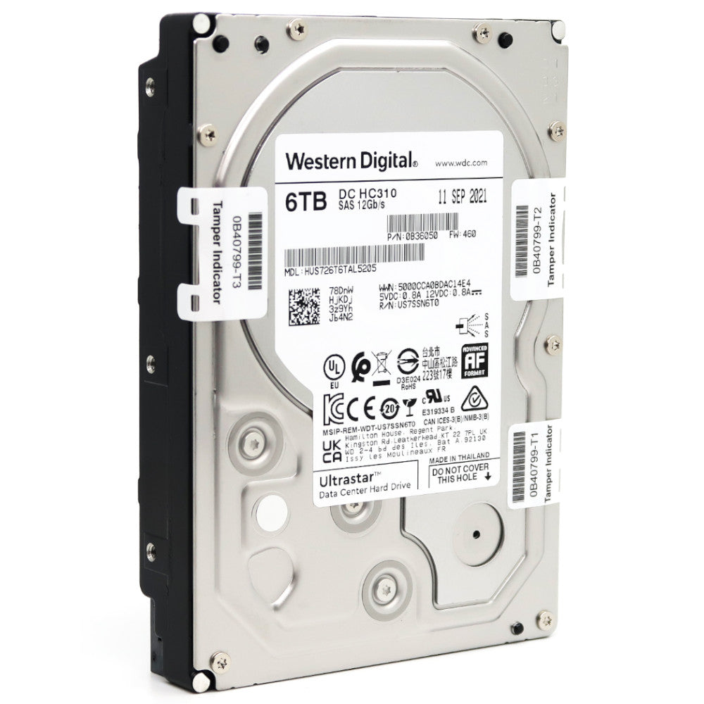 Western Digital Ultrastar DC HC310 HUS726T6TAL5205 0B36050 6TB 7.2K RPM SAS 12Gb/s SED-FIPS 3.5in Hard Drive