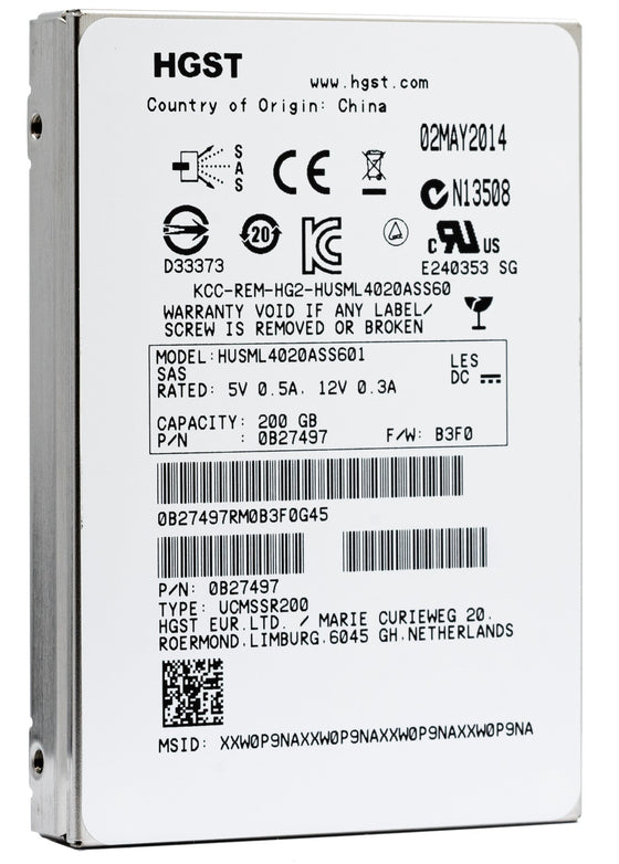 HGST Ultrastar SSD400M HUSML4020ASS601 0B27497 200GB SAS 6Gb/s 2.5" TCG Solid State Drive