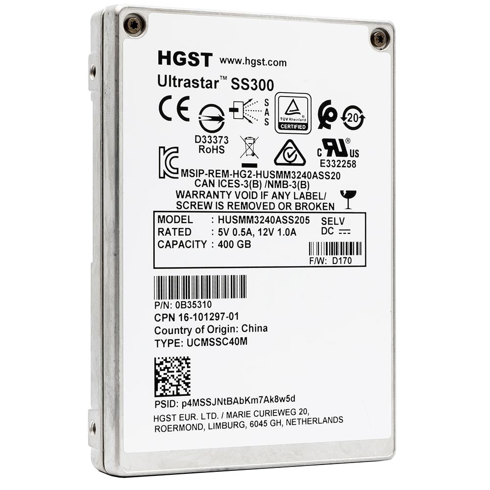Western Digital Ultrastar DC SS300 HUSMM3240ASS205 400GB SAS 12Gb/s TCG-FIPS 2.5in Solid State Drive - Product Image