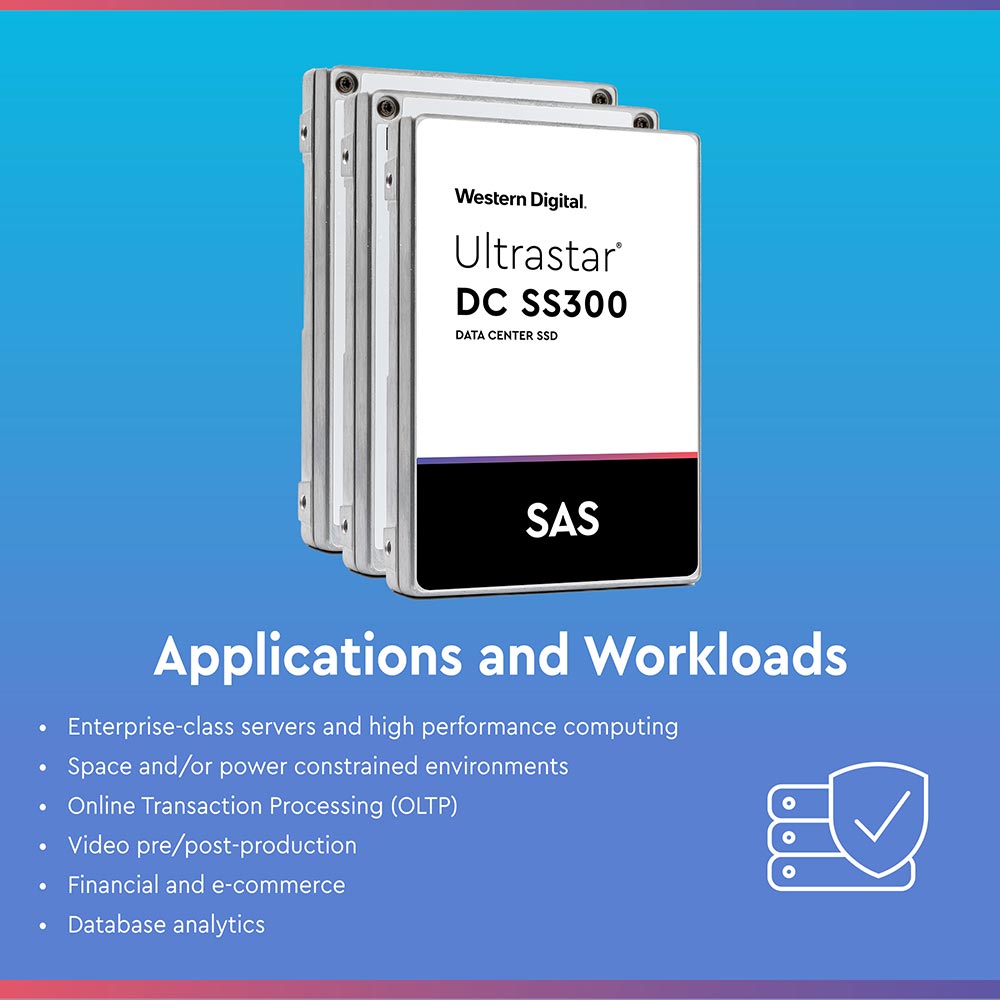 Western Digital Ultrastar DC SS300 HUSMM3240ASS205 400GB SAS 12Gb/s TCG-FIPS 2.5in Recertified Solid State Drive - Applications and Workloads