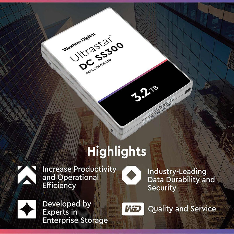 Western Digital Ultrastar DC SS300 HUSMR3232ASS205 JFCC7 3.2TB SAS 12Gb/s 3D MLC TCG-FIPS 2.5in Solid State Drive - Highlights