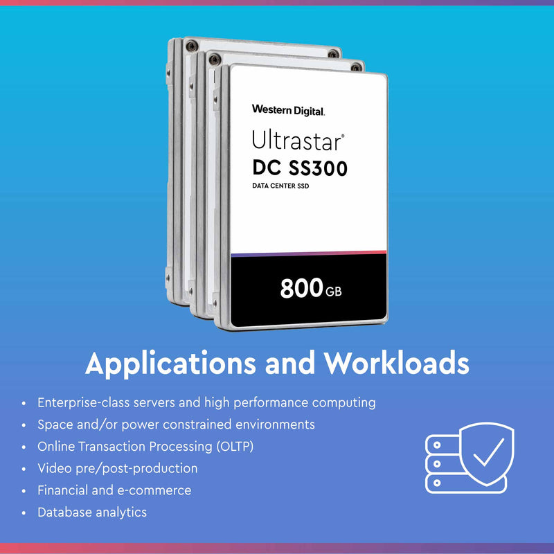 Western Digital DC SS300 HUSMM3280ASS204 800GB SAS 12Gb/s 512e 2.5in Recertified Solid State Drive - Applications and Workloads