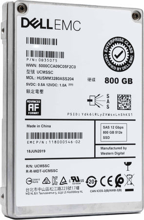 dell emc wd hgst ultrastar DC 800gb sas ssd SS300 HUSMM3280ASS204