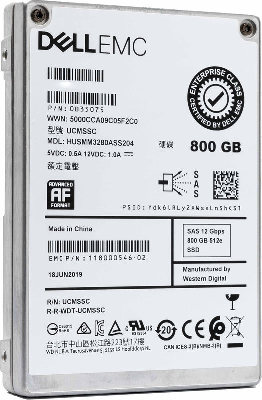 dell emc wd hgst ultrastar DC 800gb sas ssd SS300 HUSMM3280ASS204