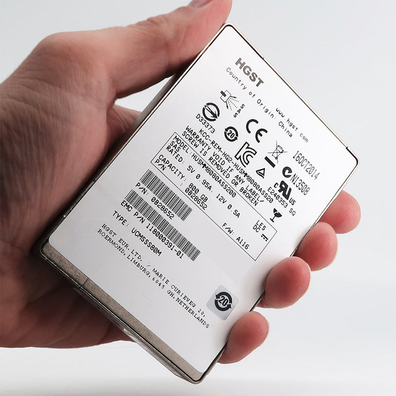 HGST SSD800MM HUSMM8080ASS200 0B28652 800GB 7.2K RPM SAS 12Gb/s Write Intensive MLC 2.5in Refurbished SSD - Handheld View