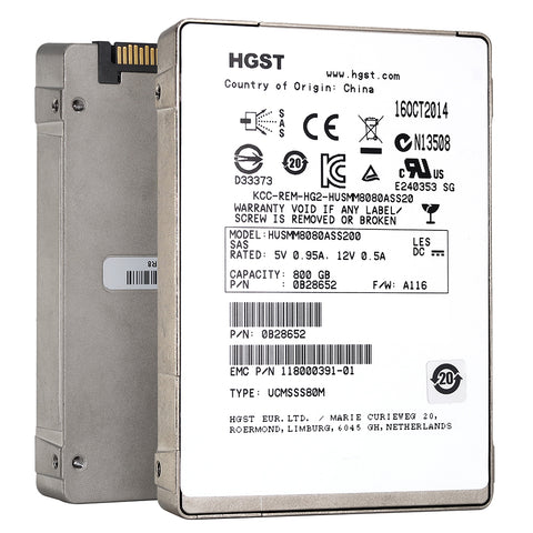 HGST SSD800MM HUSMM8080ASS200 0B28652 800GB 7.2K RPM SAS 12Gb/s Write Intensive MLC 2.5in Recertified Solid State Drive