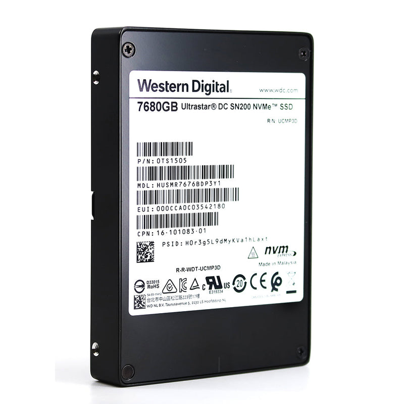 Western Digital Ultrastar DC SN200 HUSMR7676BDP3Y1 7.68TB PCIe Gen 3.0 x4 NVMe U.2 2.5in Enterprise Solid State Drive