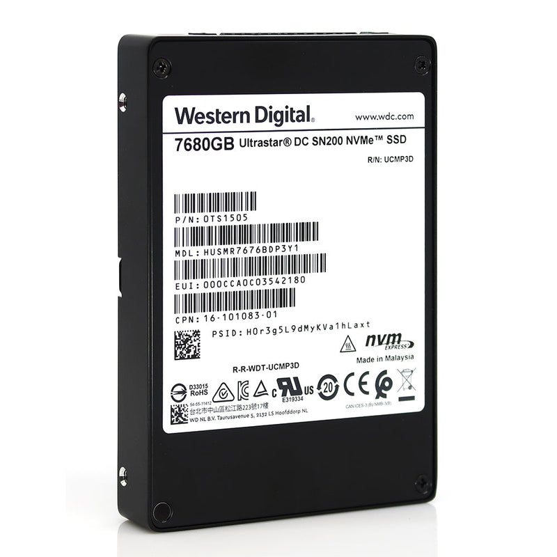 Western Digital Ultrastar DC SN200 HUSMR7676BDP3Y1 7.68TB PCIe Gen 3.0 x4 NVMe U.2 2.5in Enterprise Solid State Drive