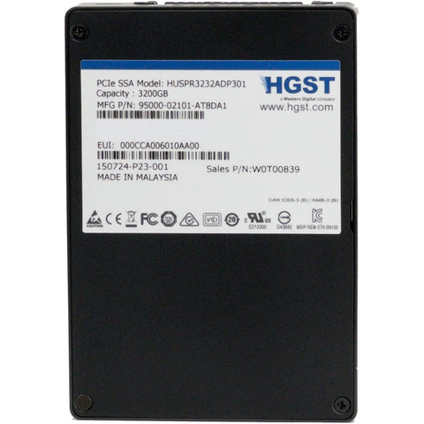 HGST SN100 HUSPR3232ADP301 0T00839 3.2TB PCIe Gen 3.0 x4 4GB/s U.2 NVMe 2.5in Solid State Drive
